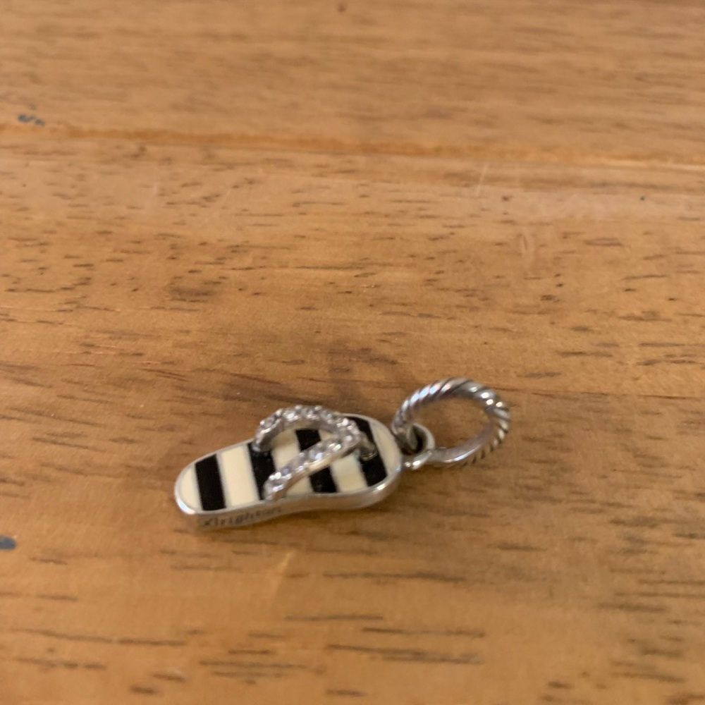 Brighton Flip Flop Charm Black and White